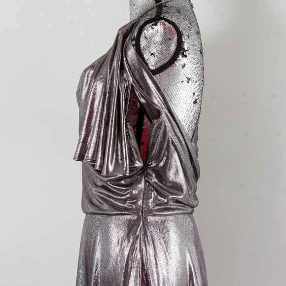 NWT HALSTON HERITAGE METALLIC DRAPED dress - small - Picture 5 of 7